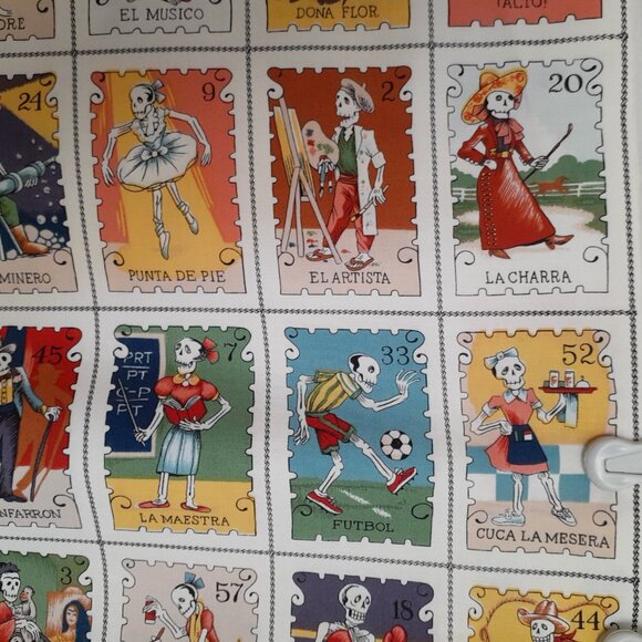 Alexander Henry "cartas marcadas" Cotton Fabric White Multi-Color 1 7/8 yards - Picture 5 of 11